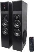 Rockville TM80C Cherry Powered Home Theater Tower Speakers 8" Sub/Bluetooth/USB