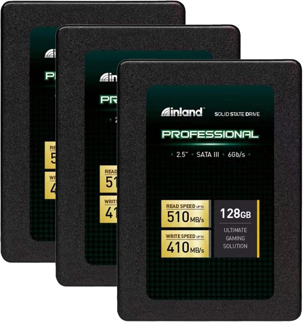 Inland Professional 512GB SSD 3D TLC NAND SATA III 6Gb/s 2.5" 7mm Internal Solid State Drive (512GB) Pack of 2