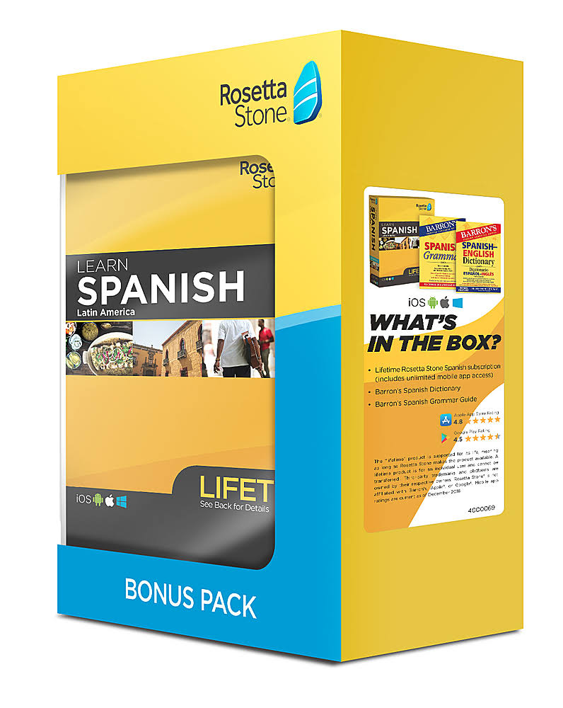 Rosetta Stone Learn Spanish Bonus Pack Lifetime Access Book Set O276776
