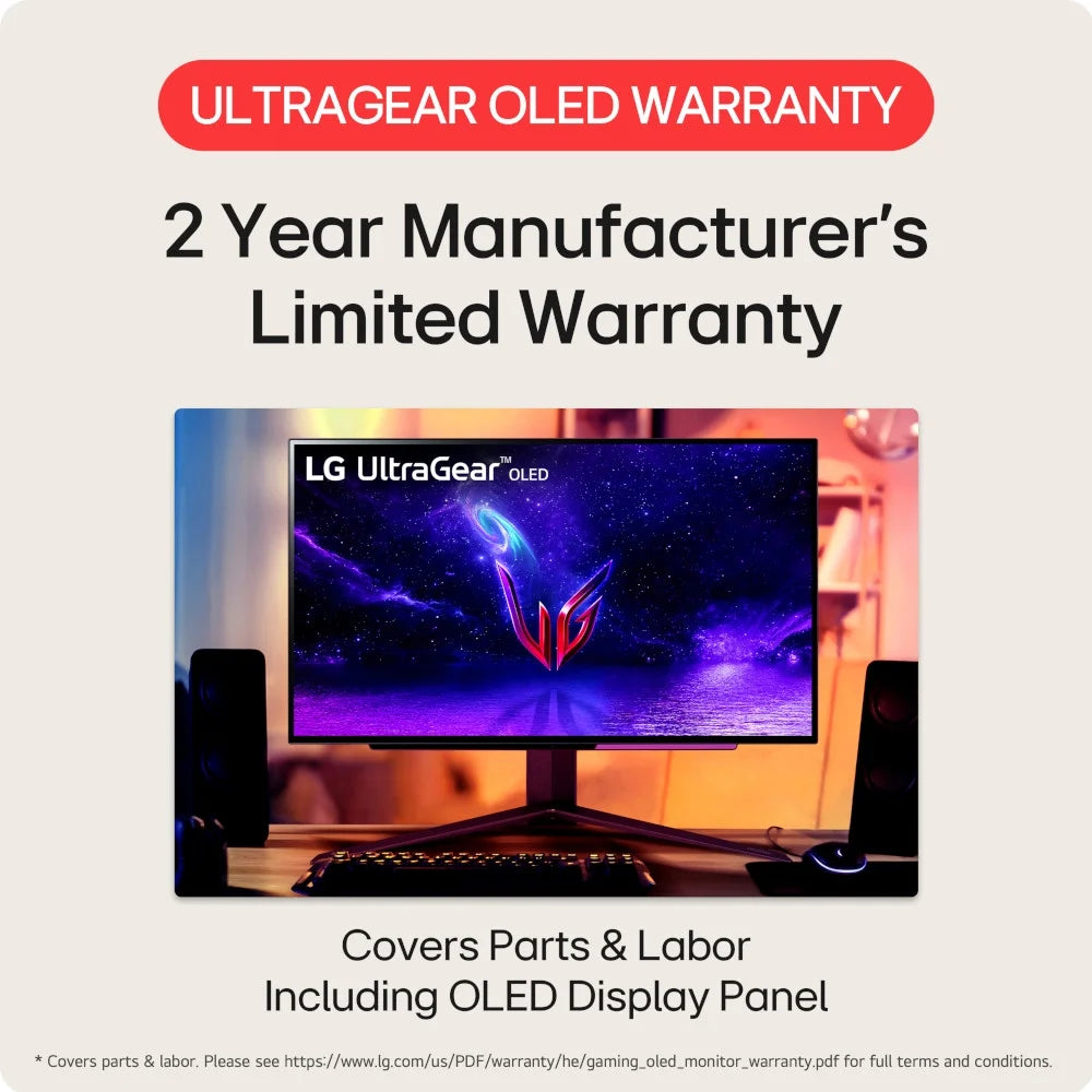 LG 27" UltraGear OLED Gaming Monitor QHD 240Hz 0.03ms - 27GR95QE-B F370629
