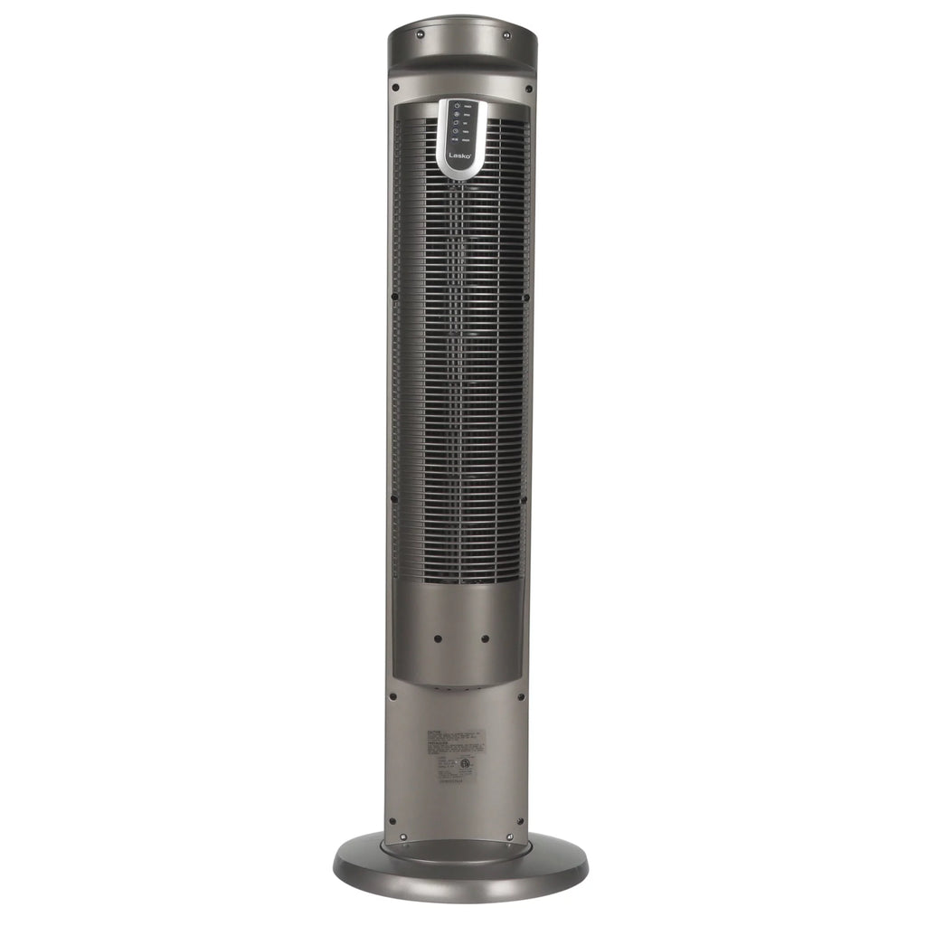 Lasko 42 Wind Curve Tower Fan with Ionizer and Remote, Gray/Woodgrain C6204