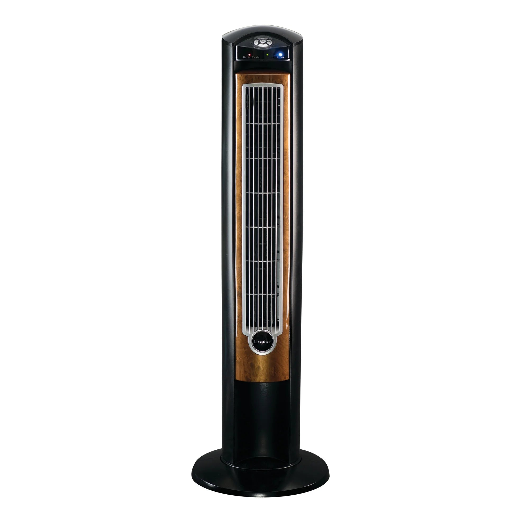 Lasko 42 Wind Curve Tower Fan with Ionizer and Remote, Gray/Woodgrain C6204