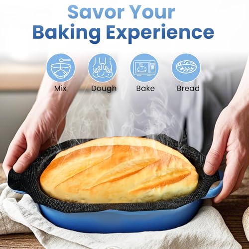 Cast Iron Dutch Bread Oven with Lid for Sourdough Baking, 2.5QT, Blue Oval C117511