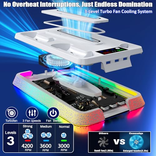 PS5 Stand and Cooling Station with LED Controller Charger for PlayStation 5 X4200