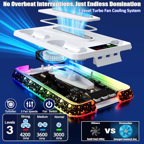 PS5 Stand and Cooling Station with LED Controller Charger for PlayStation 5 X4200