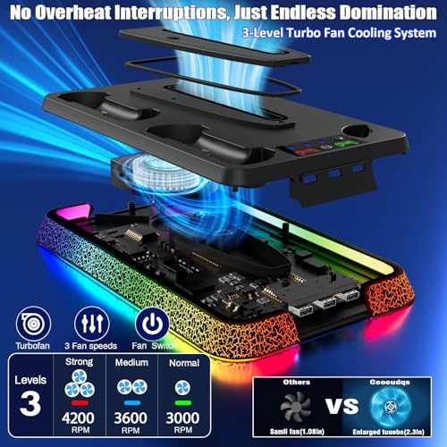 PS5 Stand and Cooling Station with LED Controller Charger for PlayStation 5 X4200