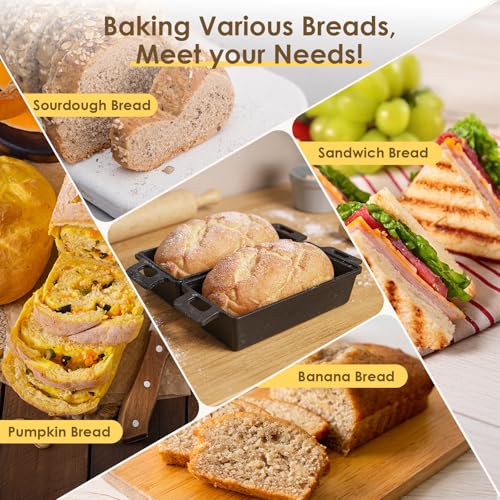 Cast Iron Loaf Pan with Lid, 9x5 Inch, Pre-Seasoned, 2 Piece Set J906905