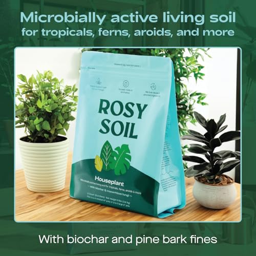 Rosy Soil Indoor Potting Mix for House Plants, Organic with Biochar, Peat Free, 8qt G818
