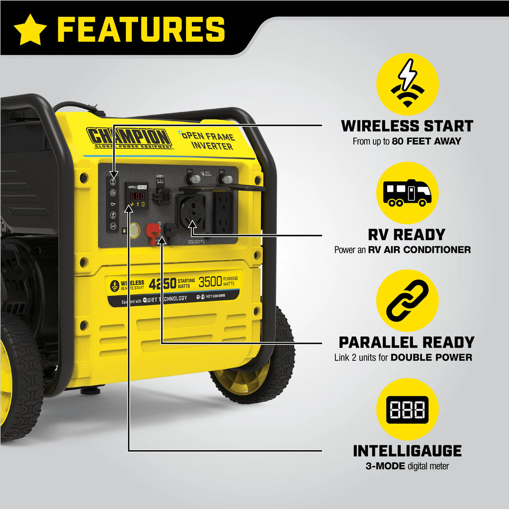 Champion Power Equipment 4250-Watt Wireless Remote Start Inverter Generator J91812