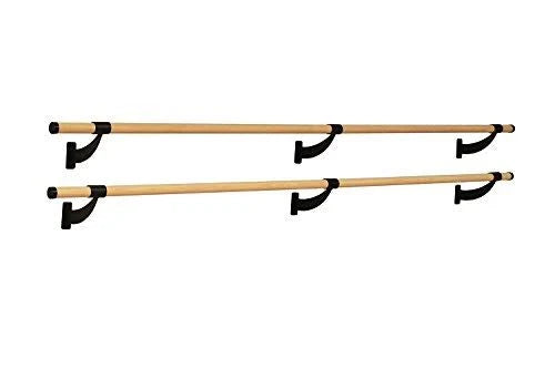 10 ft Black Wood Wall Mount Ballet Barre L23092