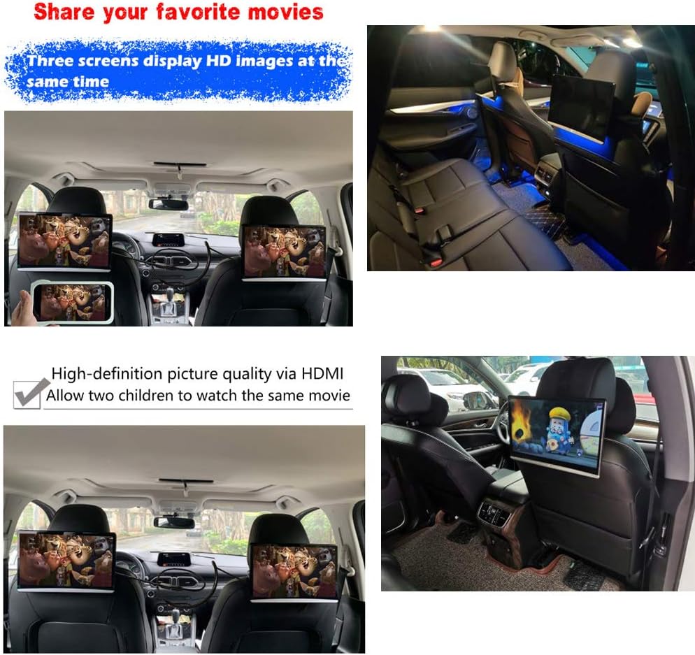 12.4" Android 10 Car Headrest Video Player with Touch Screen, WiFi, Bluetooth U26867