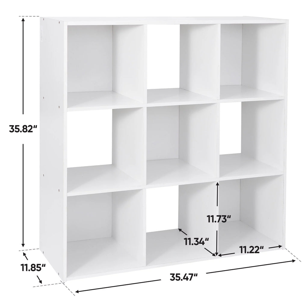 HomGarden 3-Tier 9 Cube Storage Organizer Wood Bookcase Cabinet Black A19933