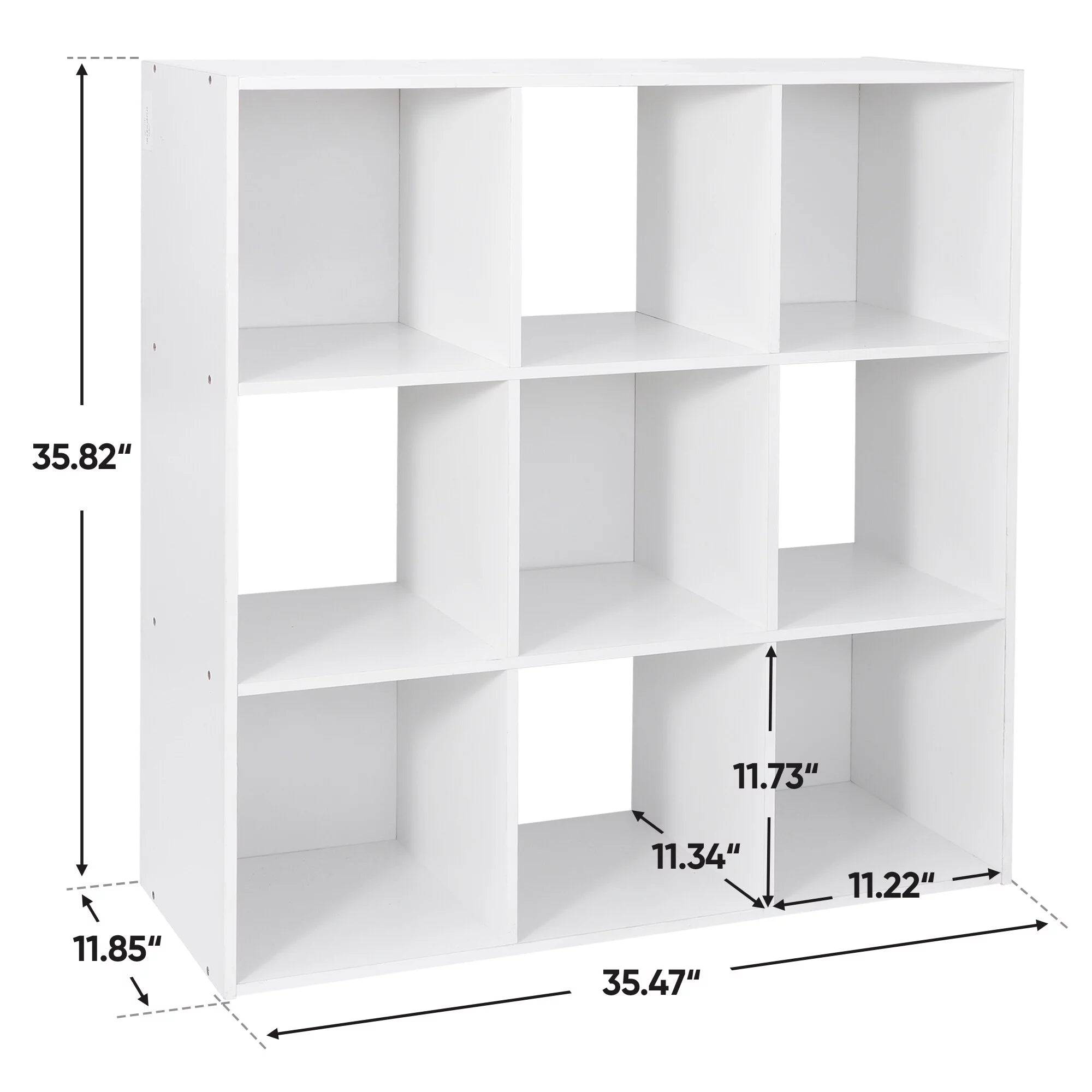 HomGarden 3-Tier 9 Cube Storage Organizer Wood Bookcase Cabinet Black A19933