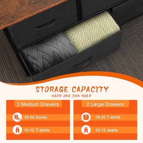 9 Drawer Dresser for Bedroom, Charcoal Black Fabric Storage Chest K84969
