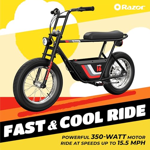 Razor Rambler 16 36V Electric Minibike with Retro Style, Retrospec Dakota Adult Helmet B115