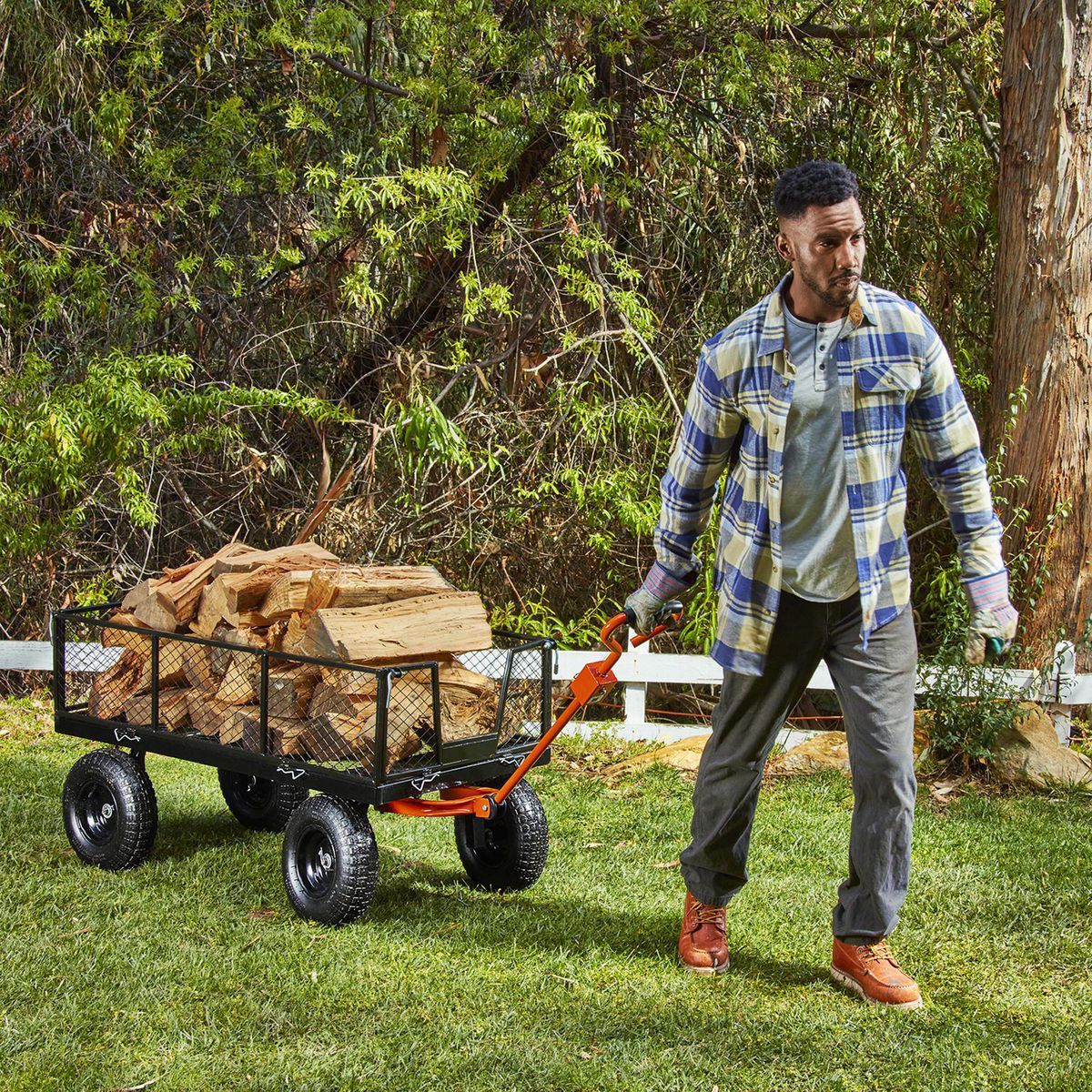 Steel Utility Cart 1200 lb Capacity with Removable Sides R5280