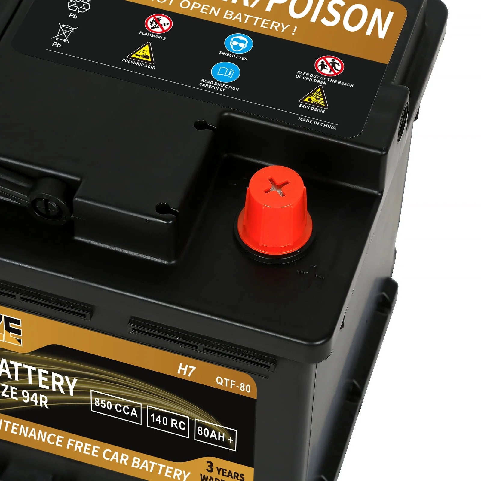 Weize Platinum AGM Automotive Battery Group 94R H7, 12V 80Ah N779