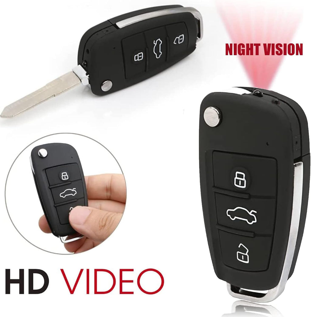 Buloge 32g Car Key Spy Camera with IR Night Vision Motion Detection, 1080P HD, Pack of 2 J448494