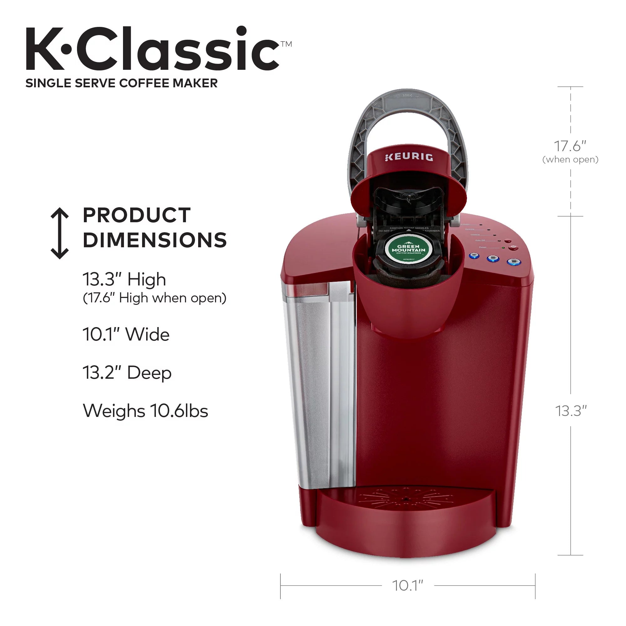 Keurig K-Classic Single Serve K-Cup Pod Coffee Maker, Black Q868