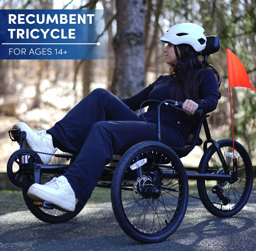 Kent 20 Cavalier Recumbent 3-Wheel Bike Trike, Black M17271