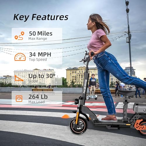 Ruitoo Electric Scooter 1000W Motor, Off Road Foldable E-Scooter for Adults H59744