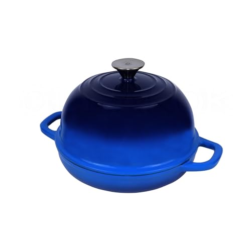 Enameled Cast Iron Dutch Oven with Lid for Bread Baking, 5 qt Cyan I339101