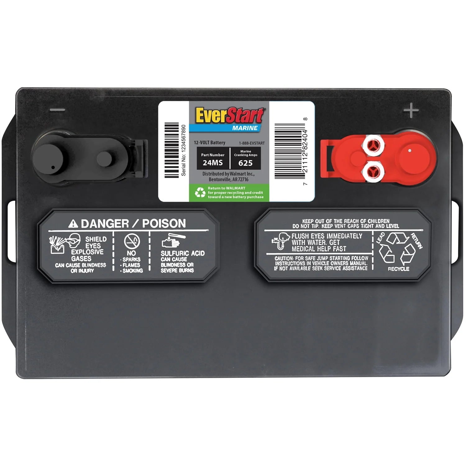 EverStart Lead Acid Marine Starting Battery Group Size 24MS 12V 625 MCA S381739