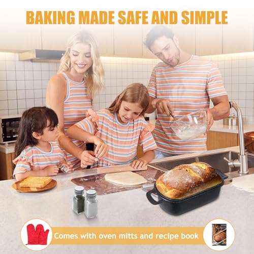 10x5 Cast Iron Loaf Pan with Lid for Sourdough Bread A2817