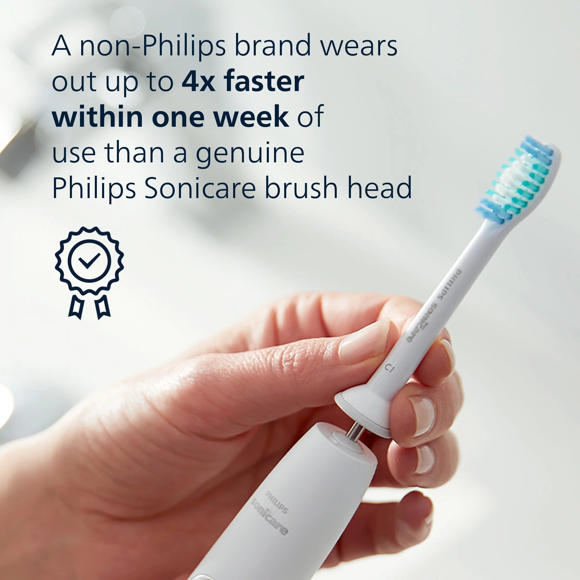 Philips Sonicare Simplyclean C1 Replacement Toothbrush Heads, 4 Pack O936