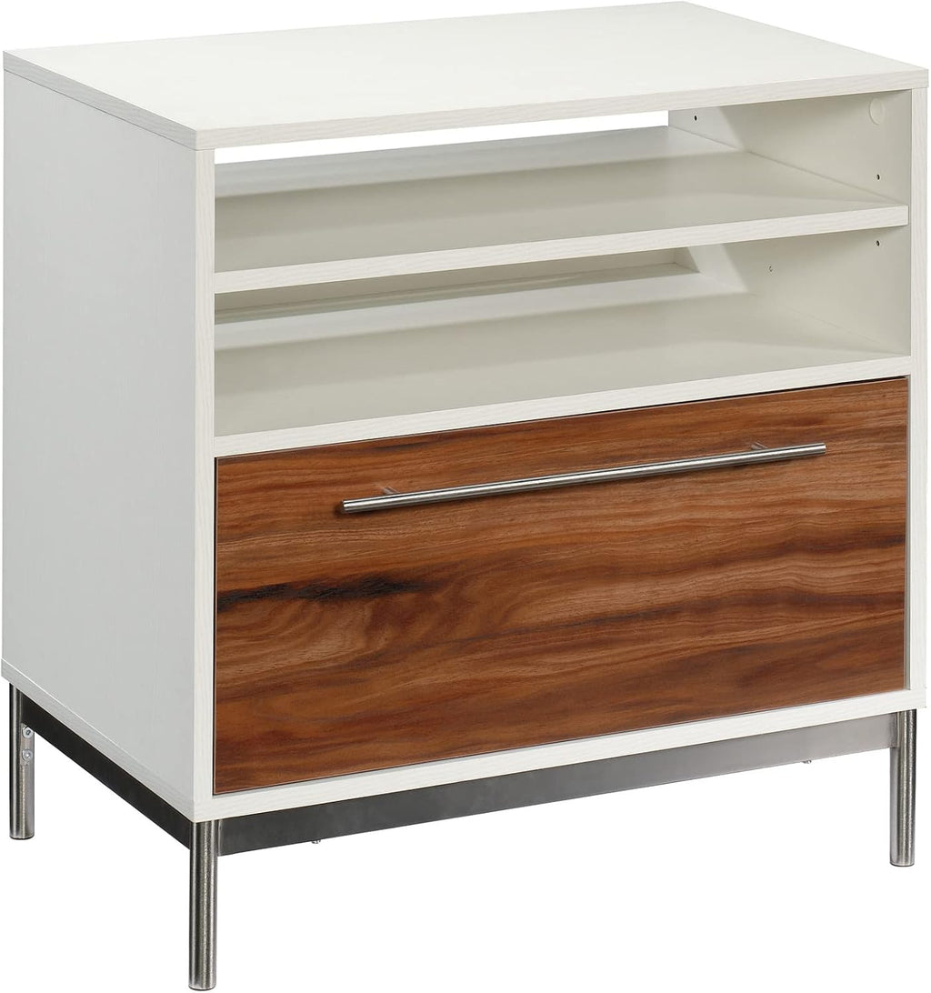 Sauder Vista Key Lateral File Pedestal, L: 30.00" x H: 18.54" x W: 30.08", Pearl White Finish
