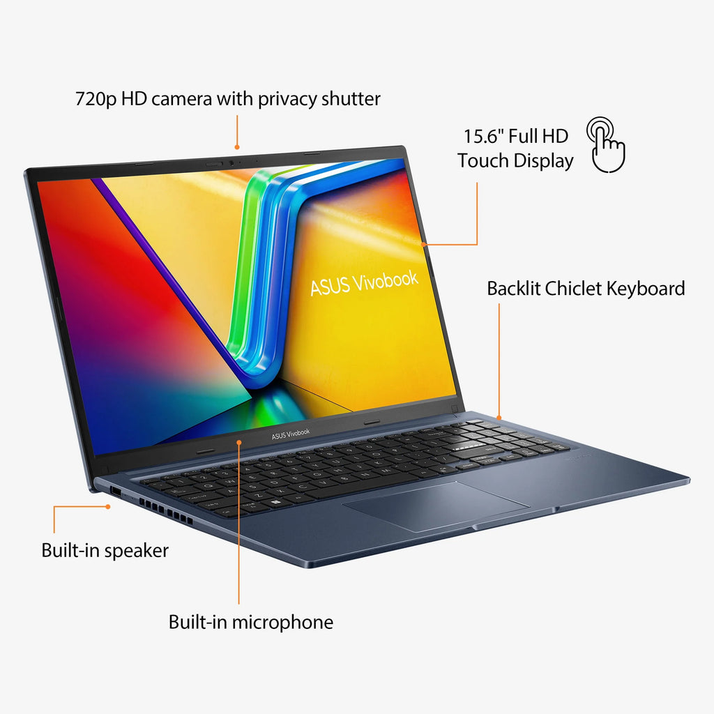 ASUS Vivobook 15 Touch Laptop, Intel Core i7, 16GB RAM, 512GB SSD, Windows 11 Y860