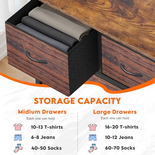 9 Drawer Dresser for Bedroom, Charcoal Black Fabric Storage Chest K84969