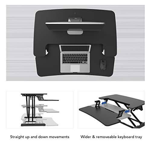 FlexiSpot Standing Desk Converter 28 inch, Black with Keyboard Tray N82128