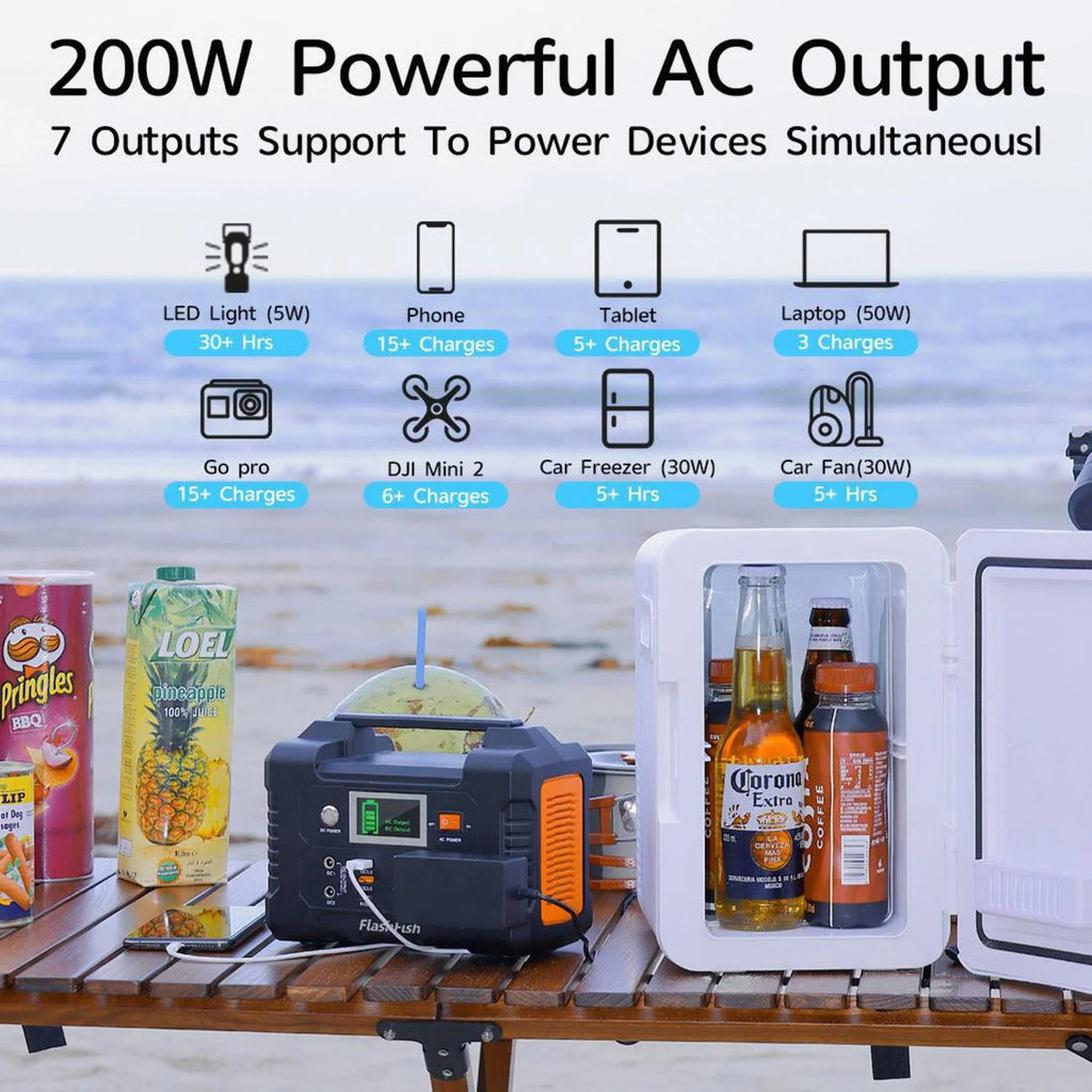 Flashfish 200W Portable Power Station 40800mAh Solar Generator H17932