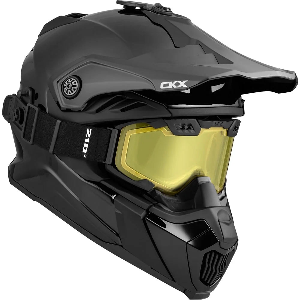 CKX Titan Air Flow Fiberglass Helmet with Electric Lens Goggles Black XS P5936