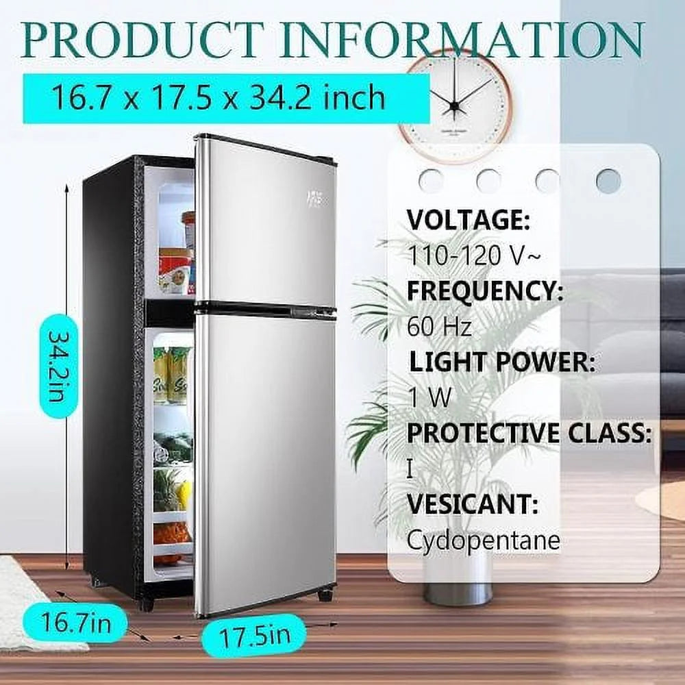 ZPL 3.5 Cu Ft Compact Refrigerator with Freezer, Silver G4728