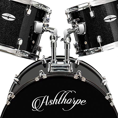 Ashthorpe 5-Piece Full Size Adult Drum Set with Remo Heads & Brass Cymbals M4400