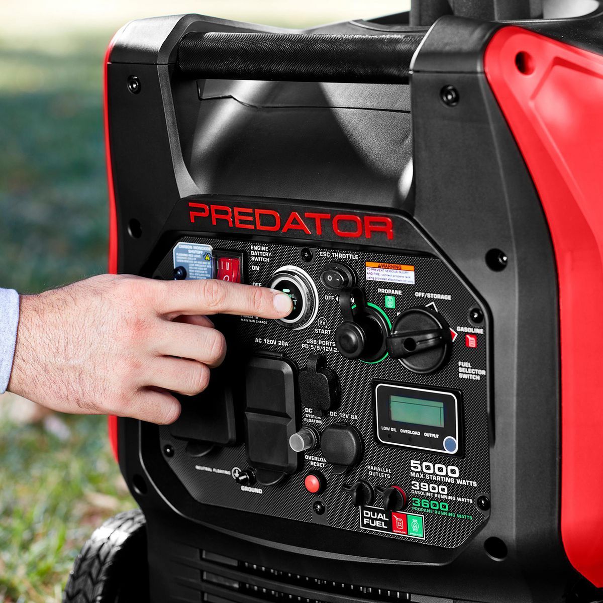 PREDATOR 5000 Watt Dual-Fuel Inverter Generator with Remote Start O221548
