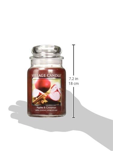 Village Candle Apples & Cinnamon Large Apothecary Jar Scented Candle T3925