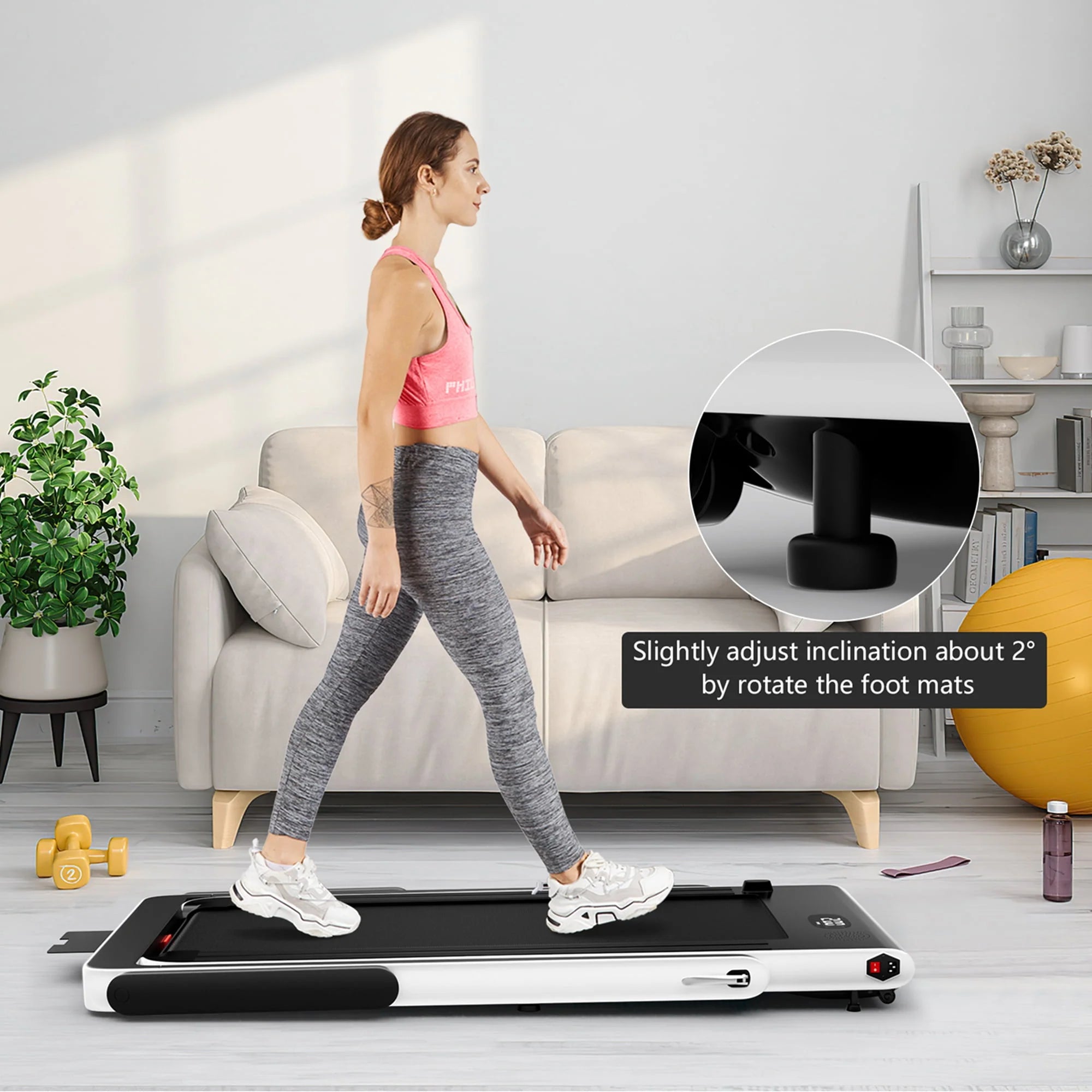 SuperFit 2 in 1 Folding Treadmill with APP Control Speaker Black D991