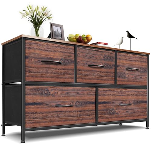 9 Drawer Dresser for Bedroom, Charcoal Black Fabric Storage Chest K84969