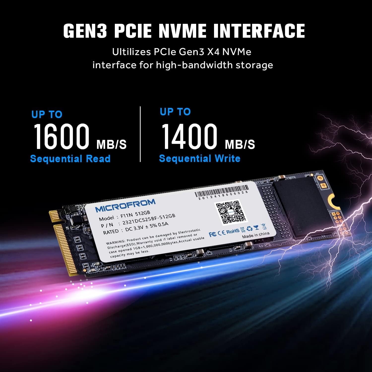 MICROFROM 512GB F11N M.2 NVMe PCIe Gen3x4 SSD Internal Solid State Drive (Pack of 2) I630