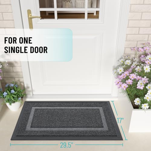 OLANLY Front Door Mat Indoor Outdoor Entrance, Waterproof, 36x24, Black P2970