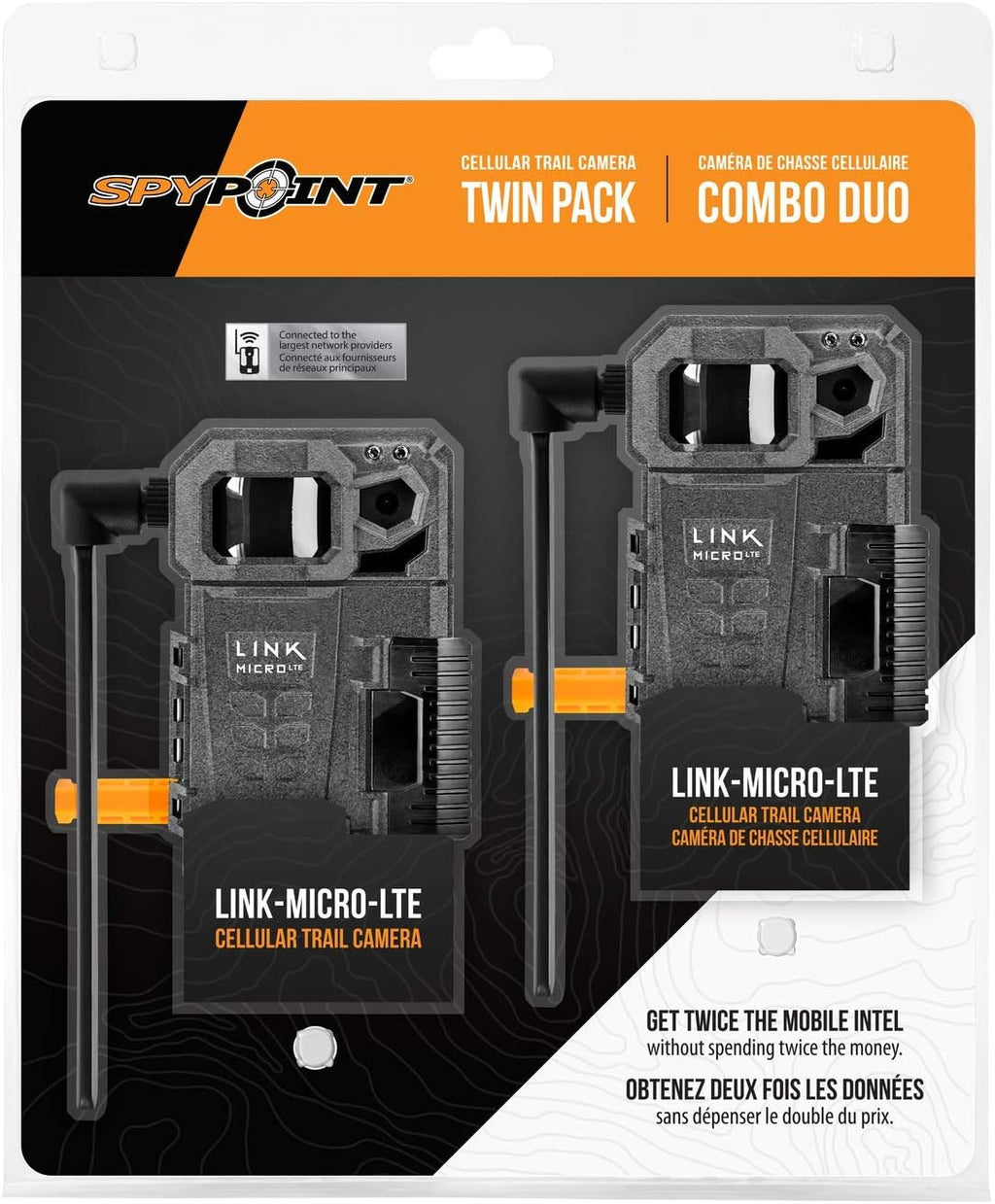 SPYPOINT Link-Micro-LTE Twin Pack Cellular Trail Cameras 10MP with Steel Cases A687721