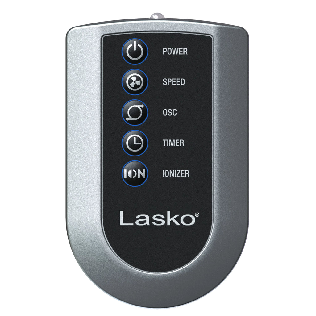 Lasko 42 Wind Curve Tower Fan with Ionizer and Remote, Gray/Woodgrain C6204