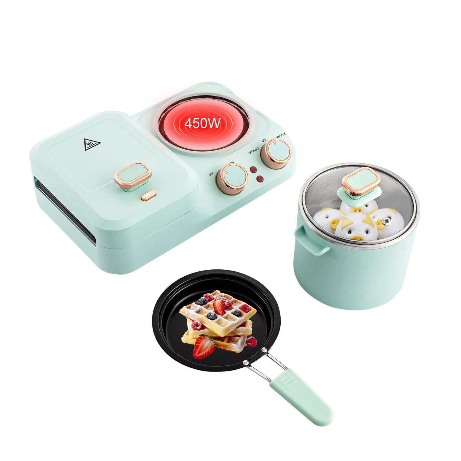 3 in 1 Electric Breakfast Station Toaster Sandwich Maker K18506