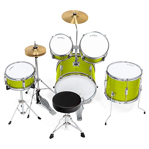 Ashthorpe 5-Piece Junior Drum Set with Brass Cymbals and Adjustable Throne L91179
