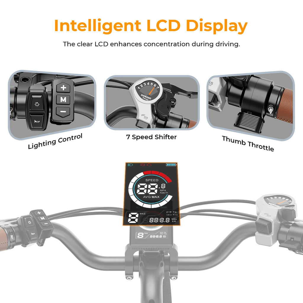 Heybike Cityscape 2.0 Electric Bike 500W 36V 13Ah Removable Battery 26" 7-Speed Commuter Bicycle X52974