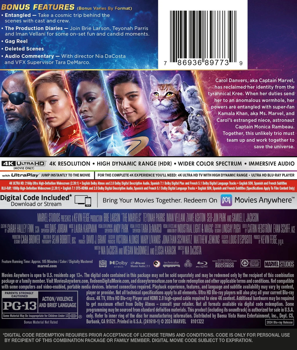 The Marvels 4K Ultra HD + Blu-Ray + Digital Copy D590176
