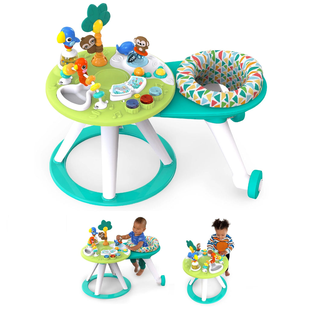 Bright Starts Around We Go 2-in-1 Baby Activity Center & Table, Tropic Coral J1927
